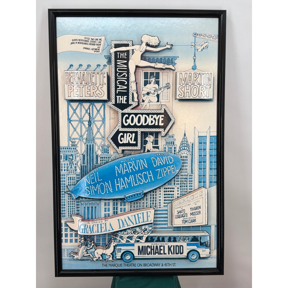 Vintage The Goodbye Girl Broadway Musical 3D Shadowbox Poster Bernadette Peters